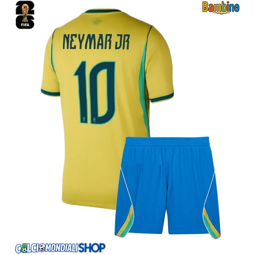Maglie da calcio Brasile Neymar Jr #10 Prima Maglia Bambino Mondiali 2026  Manica Corta + Pantaloni corti)
